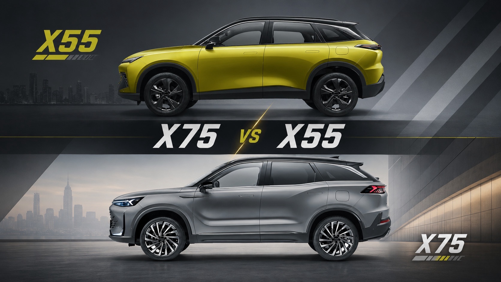 BAIC Икс 55 (X55) vs Икс 75 (X75)